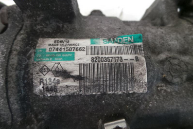 Renault Clio III 3 BJ: 2006 Klimakompressor 1,2 55kw *D4FD740*, 8200357173B SANDEN 07441507662